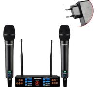 Système de microphone sans fil, bande de fréquence UHF, distance de travail de 40 m, EU-STECKER