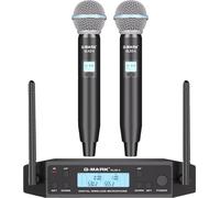 Système de microphone sans fil, double fréquence UHF, synchronisation automatique des fréquences, prise UE