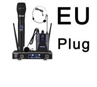 Système de microphone sans fil, fonctionnement à deux canaux, fréquence fixe UHF, fiche EU 501 524 MHz