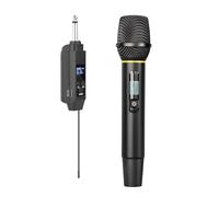 Système de Microphone sans Fil, Microphone sans Fil UHF avec récepteur Rechargeable, Ensemble Complet de Microphones sans Fil pour karaoké, Home cinéma, fête de Mariage et Discours (1 récepteur et 1