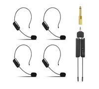 Système de microphone sans fil pour 4 personnes, micros sans fil 2,4 G et micros portables 2 en 1, idéal pour haut-parleurs, amplificateur de voix, système de sonorisation, enseignant, guide