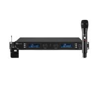 Système de microphone sans fil - POWER DYNAMICS - PD632C - UHF - 20 canaux - Micro à main et casque
