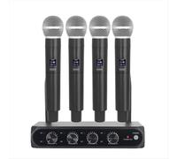 Système de microphone sans fil professionnel UHF 4 canaux à fréquence fixe, appareil portatif pour scène, fêtes à domicile, églises