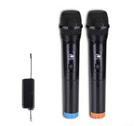 Système de microphone sans fil rechargeable | Micro dynamique UHF avec portée de 30 m | Batterie 1200 mAh pour karaoké | Mariage | Club | Église | Discours de fête | 6,35 mm (1 à 2)