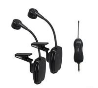 Système de microphone sans fil UHF 2,4 GHz pour saxophone, trompette, erhu, trombone et clarinette - Portée de 50 m, batterie de 6 à 8 heures, support à clipser, utilisation sur scène et église (1 en