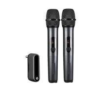 Système De Microphone Sans Fil UHF À 2 Canaux Avec Récepteur Rechargeable, Micro Portable Sans Fil For Karaoké, Église, Fête, DJ