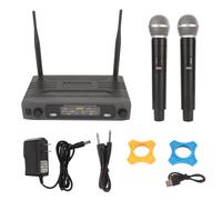 Système de microphone sans fil UHF avec contrôle indépendant du volume, fréquences sélectionnables, idéal pour les fêtes, les églises, les