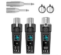 Système de microphone sans fil UHF pour microphone dynamique, guitare, basse, mixeur sonore, plage de 110 dB, faible distorsion, émetteur-récepteur XLR à brancher pour performance en direct sur scène