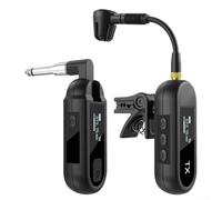 Système de microphone sans fil UHF pour saxophone avec clip pour trompette, portée de 30,5 m, ensemble de micros rechargeables, réglable pour égaliseur, audio portable (1 à 1)