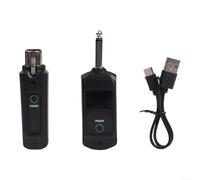 Système de microphone sans fil XLR 2 4G avec batterie au lithium rechargeable, plage de transmission stable et fonctionnalité multi-appareils pour les artistes (1 en 1)