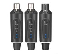 Système de microphone XLR sans fil avec alimentation 48 V | Ensemble émetteur-récepteur enfichable pour micros à condensateur dynamique | Adaptateur audio ABS portable pour Live