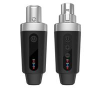 Système de microphone XLR sans fil, émetteur et récepteur audio numérique 2,4 GHz avec alimentation 48 V, portée de 50 m pour micros dynamiques d'enregistrement de scène Noir