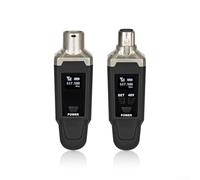 Système de microphone XLR sans fil, émetteur et récepteur d'alimentation 48 V avec 2 adaptateurs et 1 câble de charge, système de microphone à faible latence
