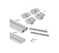 Système de montage en surface Flow en kit pour une armoire avec 2 portes coulissantes en bois avec fermeture souple.