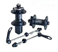 Système de moyeu de vélo avec roulements scellés avant et arrière pour une performance à long terme, rayons de 2 mm, support de frein à disque à 6 boulons, mécanisme de libération rapide (32 trous de