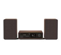 Système de Musique HiFi stéréo Classique - Radio Internet, Dab+/FM, Bluetooth 5.2, Lecteur CD, USB, Spotify Connect, AUX, entrée Optique, Son stéréo 100 W - Coffee Black/Walnut