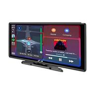 Système de Navigation Automobile Autoradio avec écran Tactile, GPS, Wi-FI, CarPlay, Android Auto, Bluetooth et MirrorLink pour Camping-Cars, camions SUV. Compatible, Radio FM(4LED CAM)