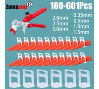 Système de nivellement de carreaux : Cales de pose, localisateurs, entretoises pour l'alignement des sols et des murs, outil de réglage de carreaux Clips 0.5mm 100Pcs