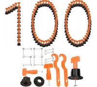 Système de nivellement de carreaux Set 100 pièces Orange Noir 3 16mm Réutilisable