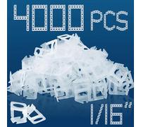 Système de nivellement de carrelage de 0,6 cm, 4 000 clips de nivellement de carrelage pour installation professionnelle de carreaux de céramique et de pierre (0,6 cm, 4 000)