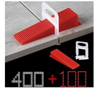 Système de nivellement de carrelage de 2mm de largeur de joint, 400 languettes de traction,100 pièces Cales réutilisables