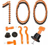 Système de nivellement pour carreaux Set 100 pièces 3 à 16mm Orange Noir Outil