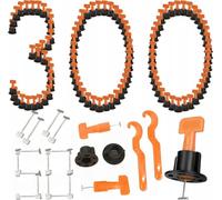 Système de nivellement pour carreaux Set 300 pièces Orange Noir 3 à 16mm