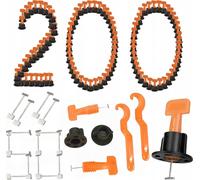 Système de nivellement pour carrelage 200 pièces avec 50 pointes de rechange orange noir