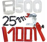 Système de nivellement pour carrelage Set 1 5mm 500 clips 100 cales 25 coins avec pince