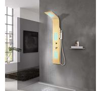 Système de Panneau de Douche Acier Inoxydable 201 Doré Incurvé Colonne vidaXL