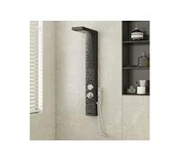 Système de Panneau de Douche Système de Panneau de Salle de Bain Douche Mitigeur Pluie Jet de Bain Maison Intérieur Aluminium Noir