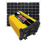 Système de panneau solaire portable - Kit onduleur de 4000 W, double ports USB, contrôleur de charge solaire 30 A avec écran LED, alimentation | Solution d'alimentation de secours d'urgence