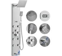 Système de panneaux de douche VEVOR, 5 modes de douche, tour de panneaux de douche avec affichage numérique, cascade de pluie, 8 buses de massage, bec de baignoire, douchette à main avec 3 réglages, f