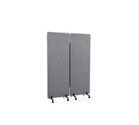 HJH Office Cloison acoustique mobile FLEXMIUT 177x60 cm Lot de 2 avec roulettes Tissu gris foncé