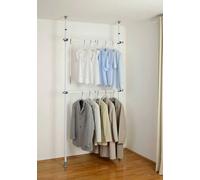 Système de penderie extensible Hercules Basic Wenko H. 165 à 300 cm x L. 75 à 120 cm blanc