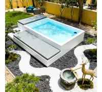 Système de piscine pour spa - Piscine hors sol en acrylique de 5,7 m avec jets hydromassants | Piscine préfabriquée modulaire | Isolée pour une utilisation toute l'année dans les domaines et les