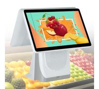 Système de Point de Vente Double écran pour Restaurant avec écran Tactile de 15,6 Pouces - Caisse enregistreuse Tout-en-Un pour Petites Entreprises, 8 Go de RAM, SSD de 128 Go