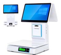 Système de point de vente tactile intelligent Ai pour restaurants et commerces de détail, caisse enregistreuse tout-en-un avec tiroir-caisse, scanner portable et écran de 15,6 pouces. Dualscreen