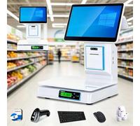 Système de Point de Vente Tout-en-Un Écran Tactile 15,6" 8 Go de RAM, SSD 128 Go Caisse enregistreuse Intelligente pour commerces de détail Restaurants supermarchés(Singlescreen)