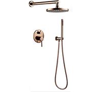 Système de pommeau de douche à effet pluie avec ensemble combiné portable, robinet de douche mural complet avec valve