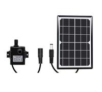 Système de pompage d'eau solaire 9 V 6 W/10 W Panneau solaire en verre trempé Pompe 5 V CC Débit 240 L/H avec filtre en acier inoxydable et tube de 2 mètres pour la circulation de fontaine extérieure
