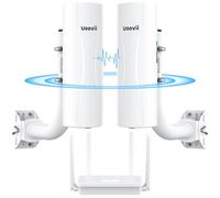 Système de Pont sans Fil avec portée de 5 km, connecteurs Double Gigabit, Alimentation PoE, routeur WiFi AX3000 et Supports d'installation réglables, kit Complet pour ponts sans Fil Point à Point
