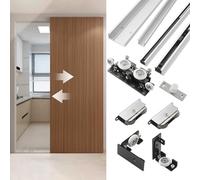 Système de porte coulissante invisible sans rail, kit de quincaillerie pour porte fantôme découpable, rail de porte de poche à fermeture douce avec rouleau, 770 mm
