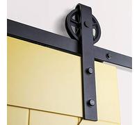 Système de Porte Coulissante, Kit de Rail pour Porte Coulissante, Rail + Roulette, 200 cm (Grande roue)