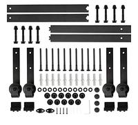 Système de Porte Coulissante, Kit de Rail pour Porte Coulissante, Rail + Roulette, 366 cm (Classique pour 2 portes)