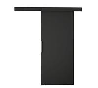 Système de porte coulissante Pikano I avec fermeture automatique, poignées en aluminium, kit complet pour portes coulissantes, portes intérieures, cloisons (noir, modèle : 70)