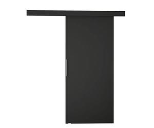 Système de porte coulissante Pikano I avec fermeture automatique, poignées en aluminium, kit complet pour portes coulissantes, portes intérieures, cloisons (noir, modèle : 70)