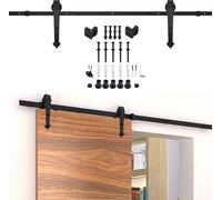 Système de porte coulissante TolleTour Ferrure de porte coulissante Kit 150kg Galet de guidage au sol Guidage de porte Kit de montage Rail de roulement Porte en verre/en bois Porte coulissante 200cm