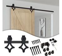 Système de porte coulissante TolleTour Ferrure de porte coulissante Kit 150kg Galet de guidage au sol Guidage de porte Kit de montage Rail de roulement Porte en verre/en bois Porte coulissante 200cm