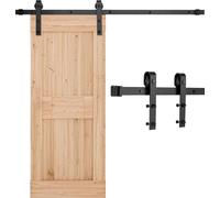 Système de porte coulissante VEVOR, rail de 1,5 m, accessoires pour portes coulissantes, capacité de charge 150 kg, compatibilité maximale 762 mm. Largeur et épaisseur 34,92 à 44,45 mm, noir